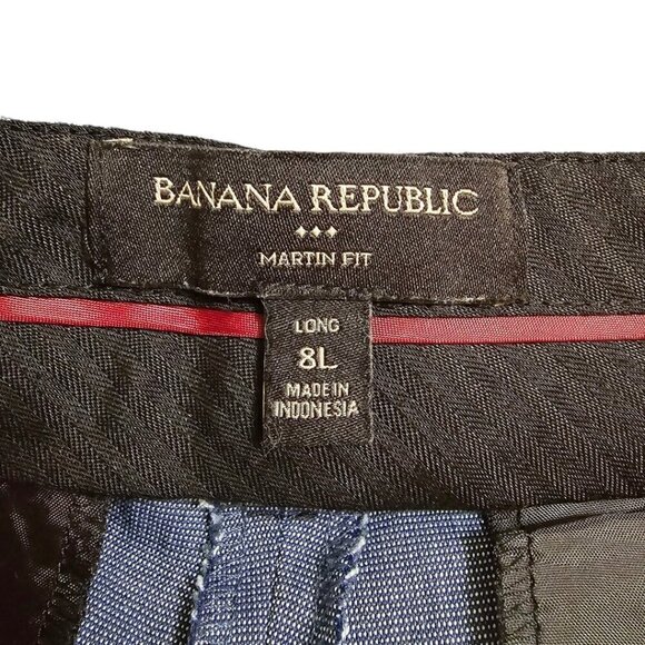 Banana Republic Martin Fit Blue Straight Leg Trousers Sz 8L - Picture 6 of 8